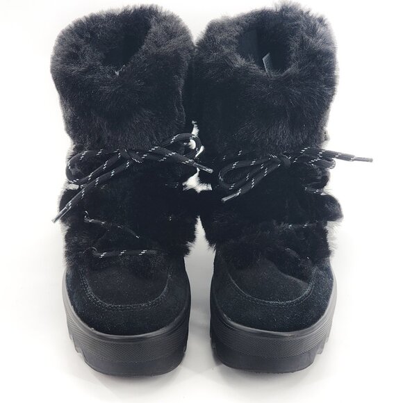 COUGAR Waterproof Suede Platform Faux Fur Winter Ankle Boots Black - Picture 3 of 9